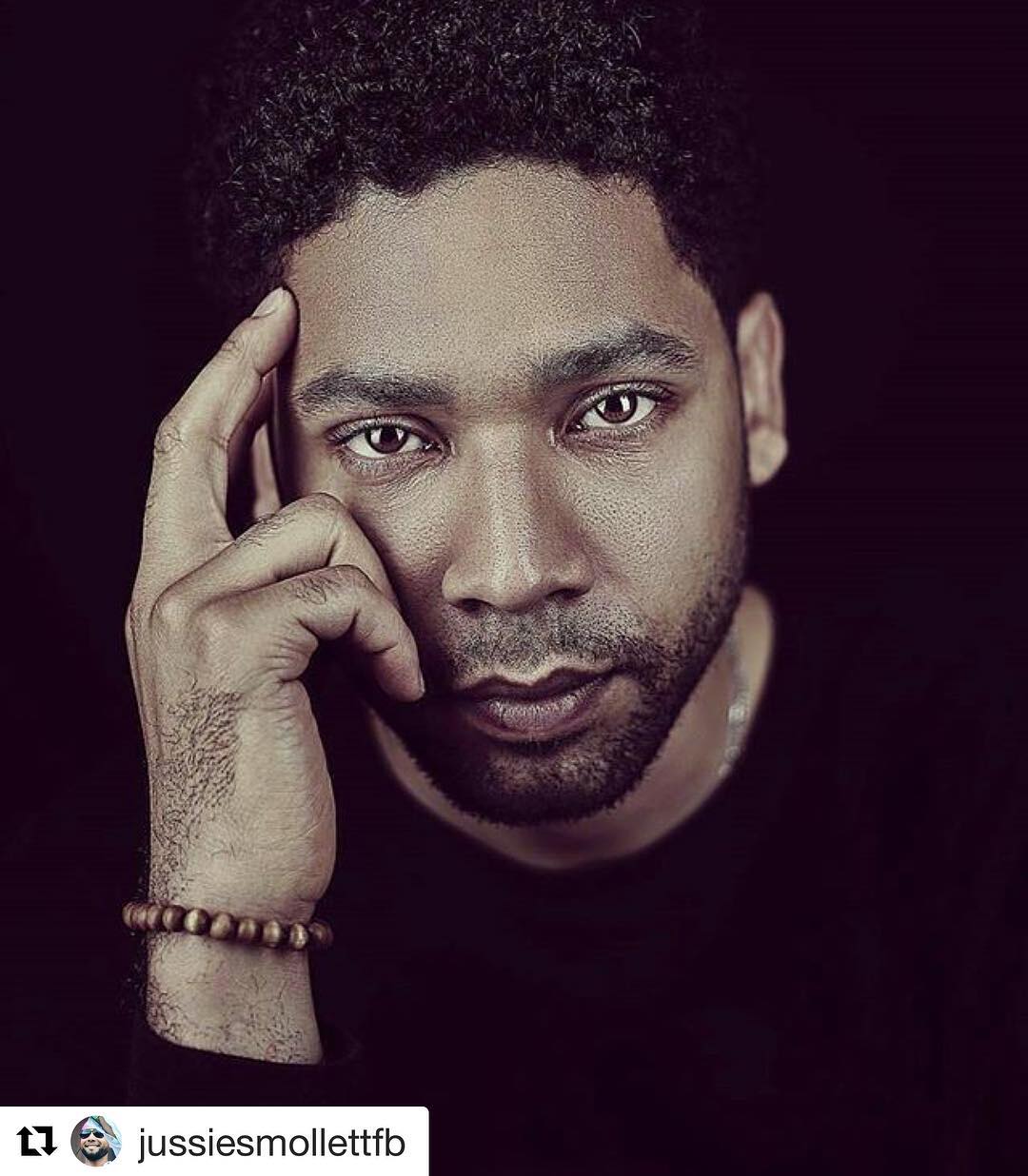 Close Up of Jussie Smollett with Black Background